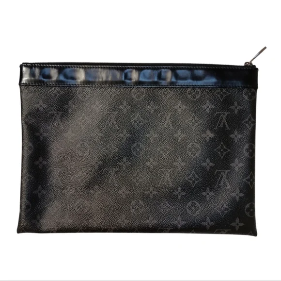 LOUIS VUITTON Monogram Eclipses Pochette Discovery Clutch Bag Brown M62291 - Picture 5 of 13
